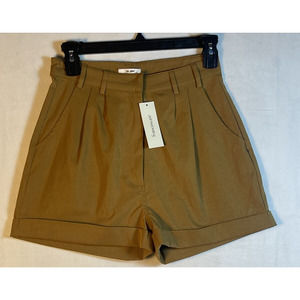 MI AMI FROM FRANCESCA'S SMALL BROWN ROLLED HEM‎ SHORTS